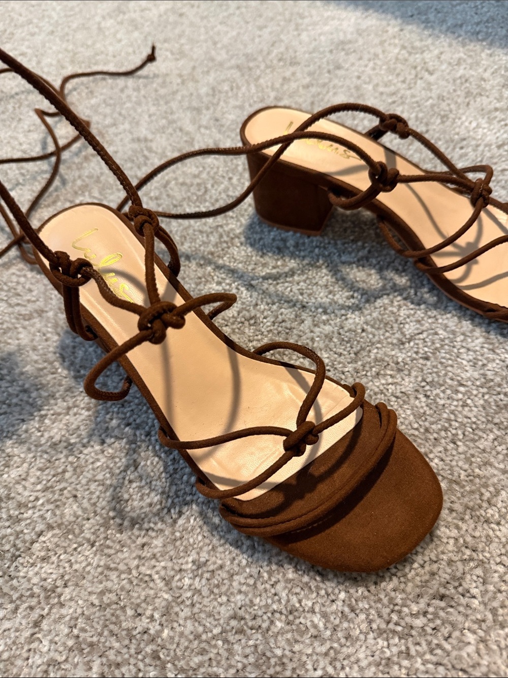 Lulu's Chocolate Brown Lace-Up Block Heel Sandals
